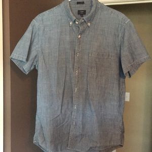 J. Crew Men’s Short Sleeve Denim Button Down Shirt
